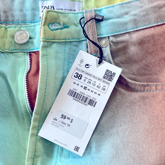 Zara multicolour denim.  Size 6. - Picture 4 of 4